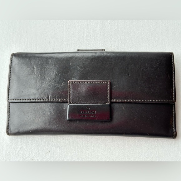 Gucci Dark Brown Leather Long Wallet - Picture 3 of 15